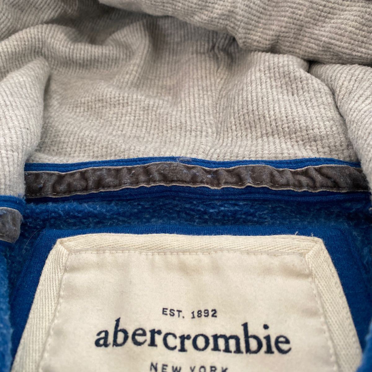  Abercrombie & Fitch Abercrombie&Fitch Zip up sweat Parker Junior XL( woman S corresponding ) used pi ring have school Akira navy small pattern man also 