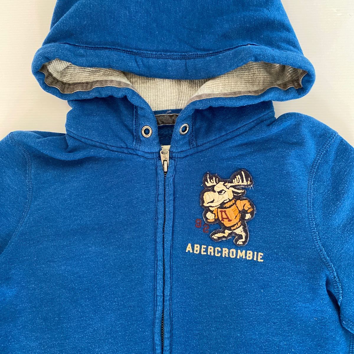  Abercrombie & Fitch Abercrombie&Fitch Zip up sweat Parker Junior XL( woman S corresponding ) used pi ring have school Akira navy small pattern man also 