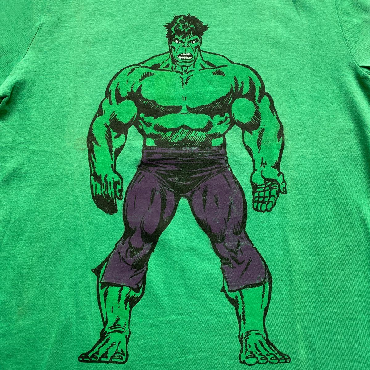 ハルク HULK MARVEL メンズTシャツS未使用 L.Aコミックストア購入$49 表裏プリント vintage レトロコミック アメリカンキッズ風 ビンテージ