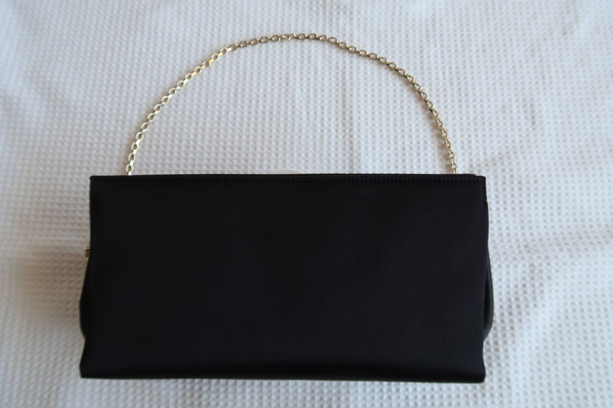 roje vi vi e* super-beauty goods *biju- attaching shoulder clutch bag black silk /ROGERVIVIER* party bag 