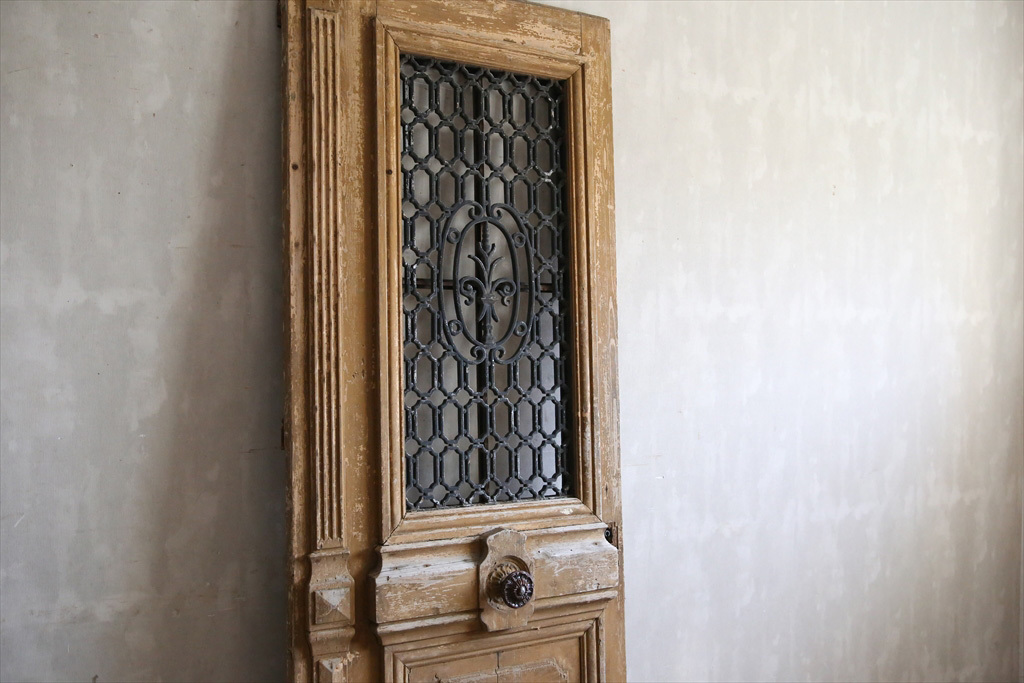  Франция античный * старый дерево железный забор есть дверь / металлический . дверь / натуральное дерево двери / произведение искусства / магазин инвентарь / дисплей / French Vintage / Vintage 