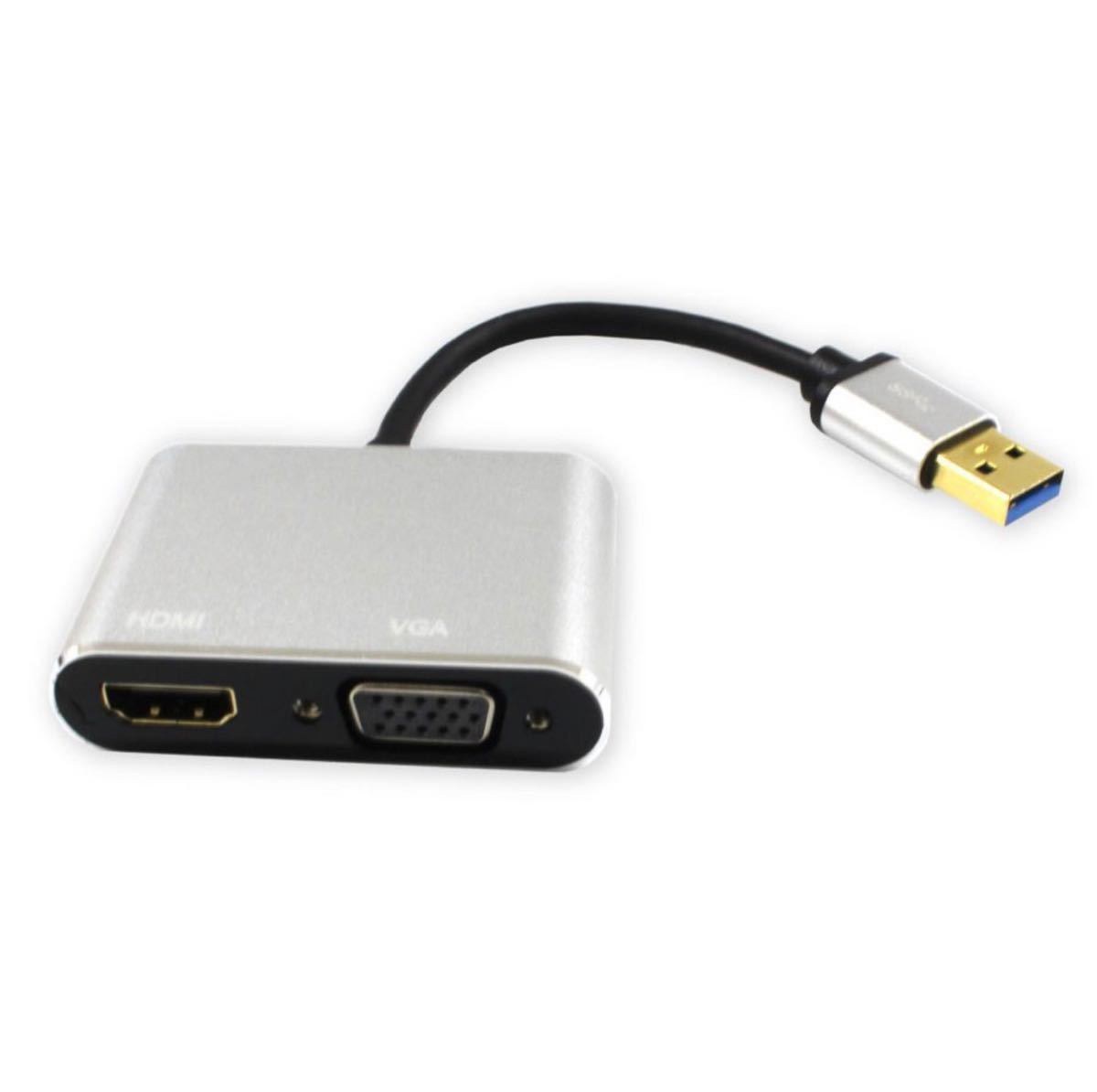 変換アダプター USB3.0 to HDMI/VGA パソコン ケーブル PC プロジェクター テレビ モニター XP 対応