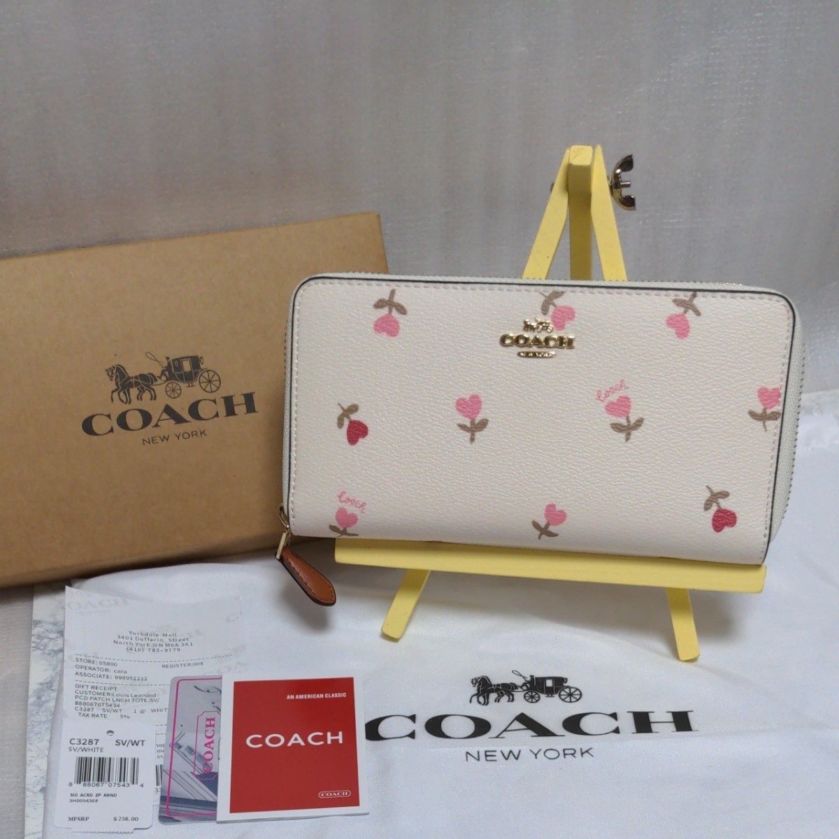 新品 未使用 COACH コーチ 長財布 花柄 新作 長財布-