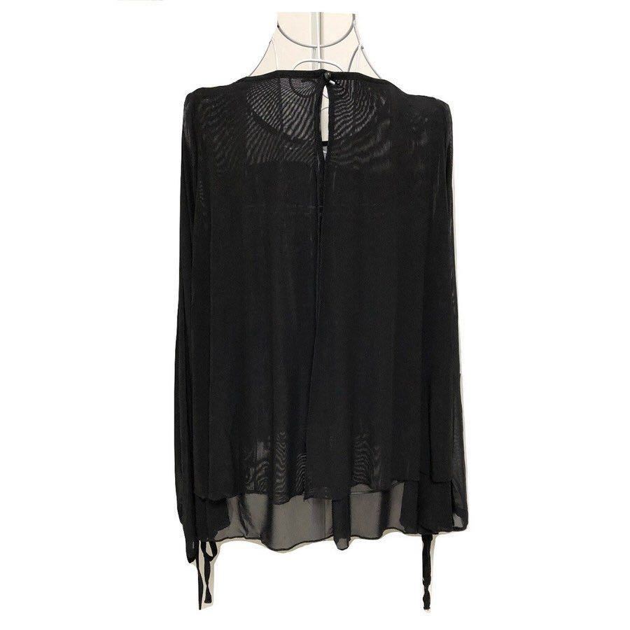  tops blouse tunic long sleeve chu-ru race black free size black 21040904