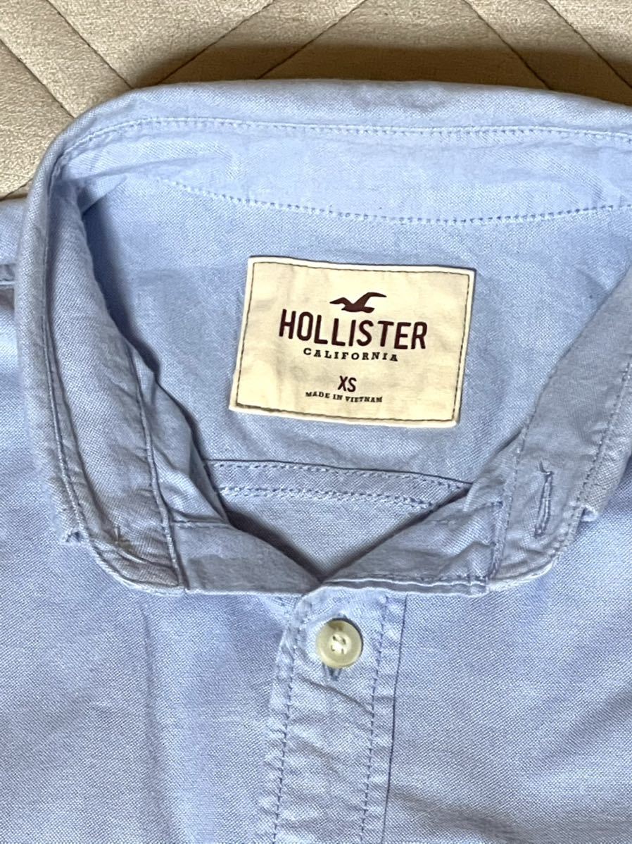 Hollister オックスフォードシャツ　長袖　ライトブルー　XSサイズ_画像3