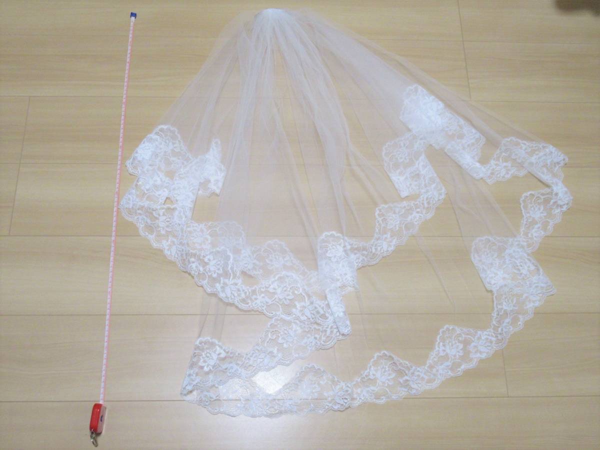 * beautiful goods [ for wedding russell ( futoshi width ) race veil flower embroidery entering ] once only use!
