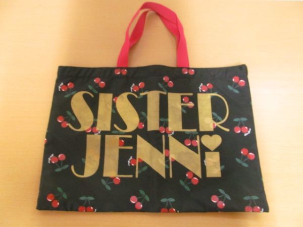 (41012)SISTER JENNI　シスタージェニー　ジェニィ　トートバッグ　手提げ　バッグ　チェリー　ブラック　USED_写真参照下さい。