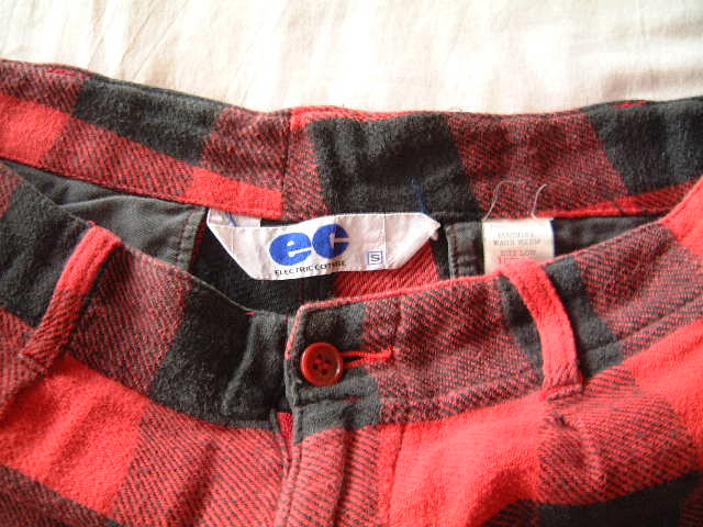 EC electric kote-ji block check shorts red X black X white S(GOODENOUGH)