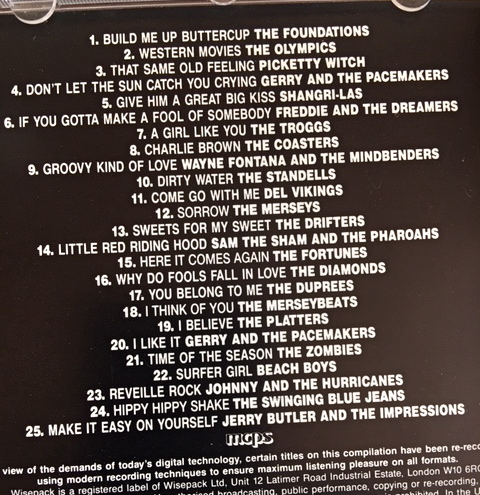 ロック名曲集★The Legendary Groups 25曲 コンピ／Gerry & The Pacemakers、The Zombies、The Troggs、他。新録曲入りレア盤。_画像3