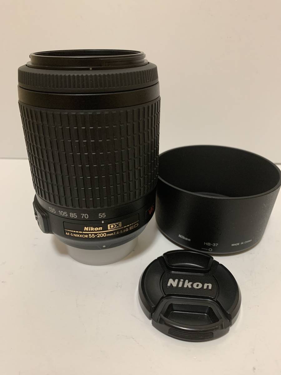 ニコン　DX AFーS NIKKOR 55-200mmF4-5.6 G ED HB-37フード付