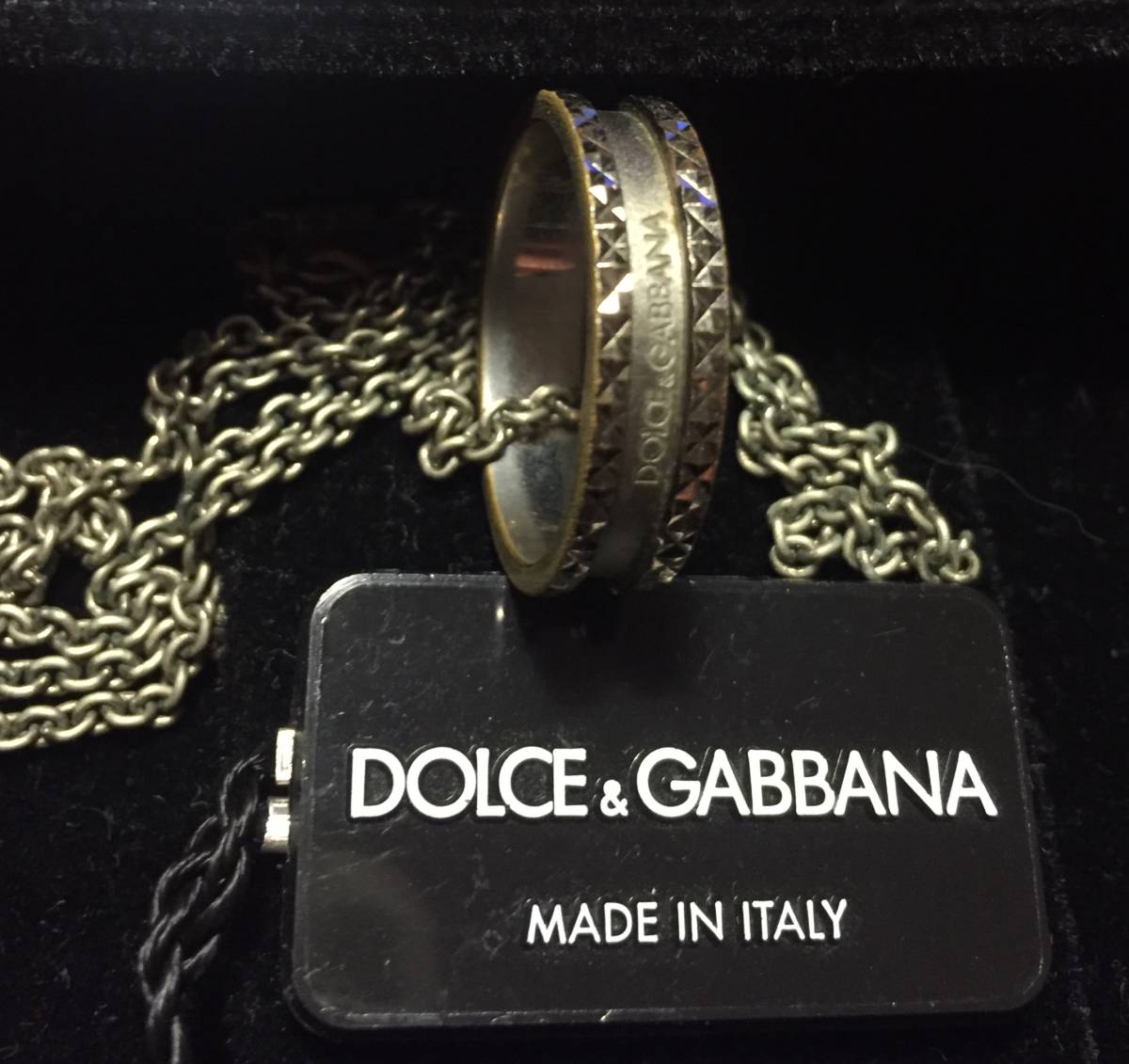 伊製 DOLCE&GABBANA ドルチェ&ガッバーナ・リングネックレス・付属品あり・送料750円～_画像2