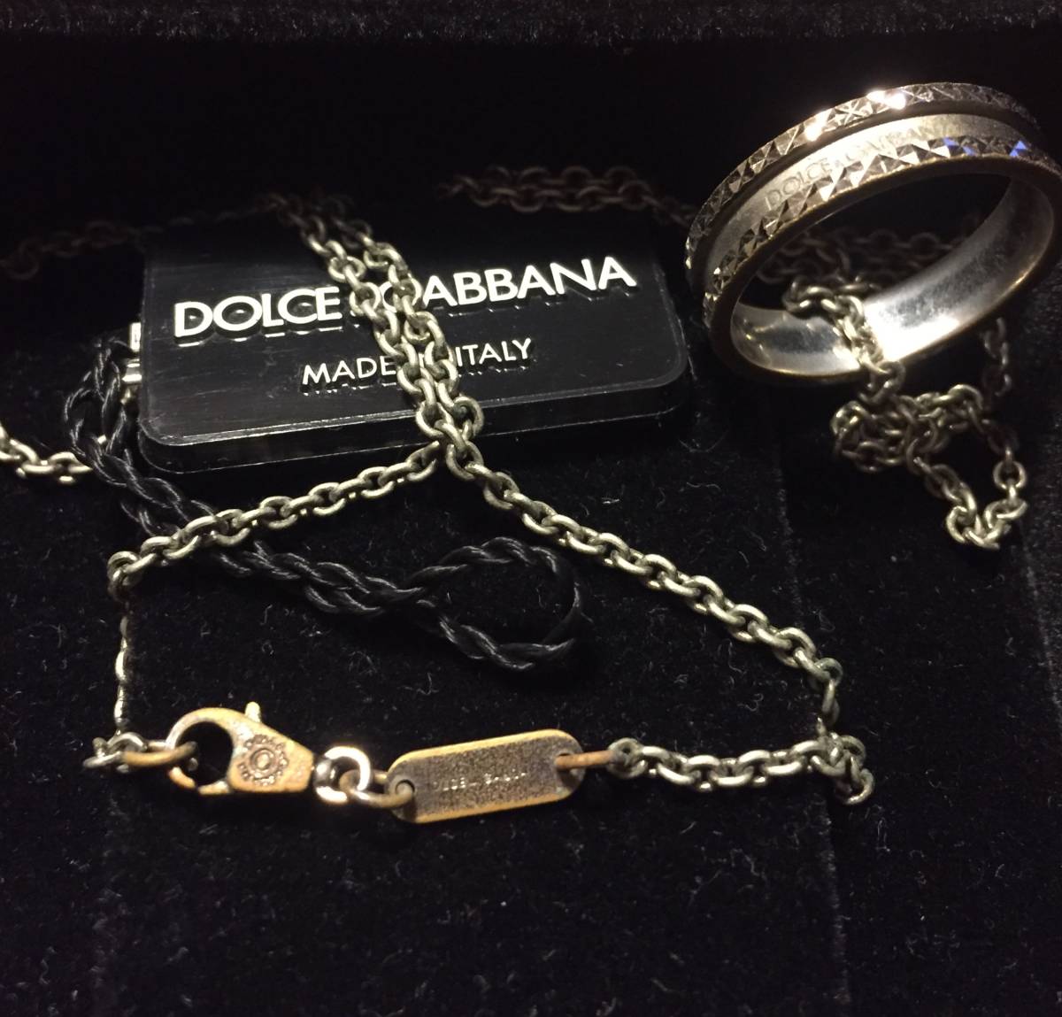 伊製 DOLCE&GABBANA ドルチェ&ガッバーナ・リングネックレス・付属品あり・送料750円～_画像3