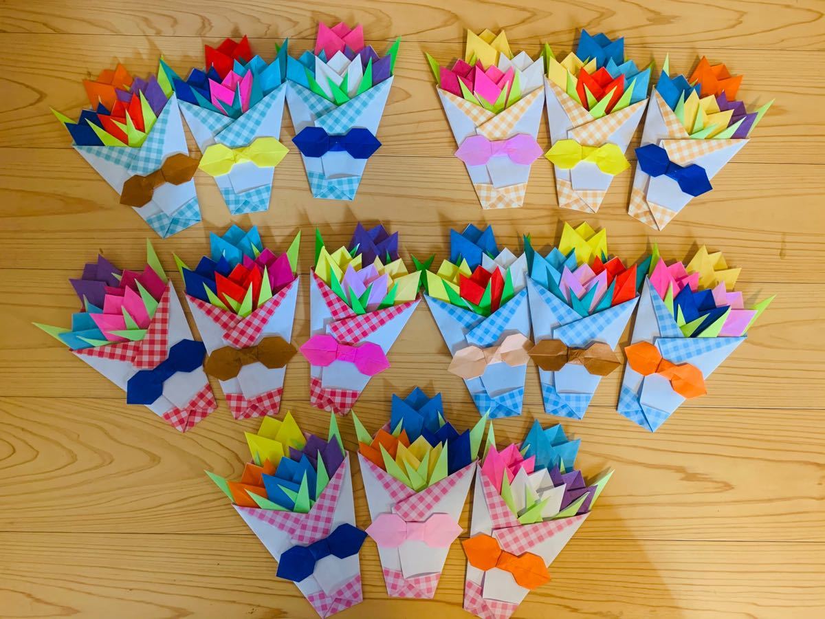 Paypayフリマ 折り紙 花束 チューリップ ハンドメイド Paypayフリマ 折り紙 花束 チューリップ ハンドメイド