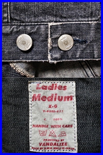 prompt decision! new goods regular price 26000 jpy! VANDALIZE Van dalaiz Vintage processing black Denim jacket lady's M
