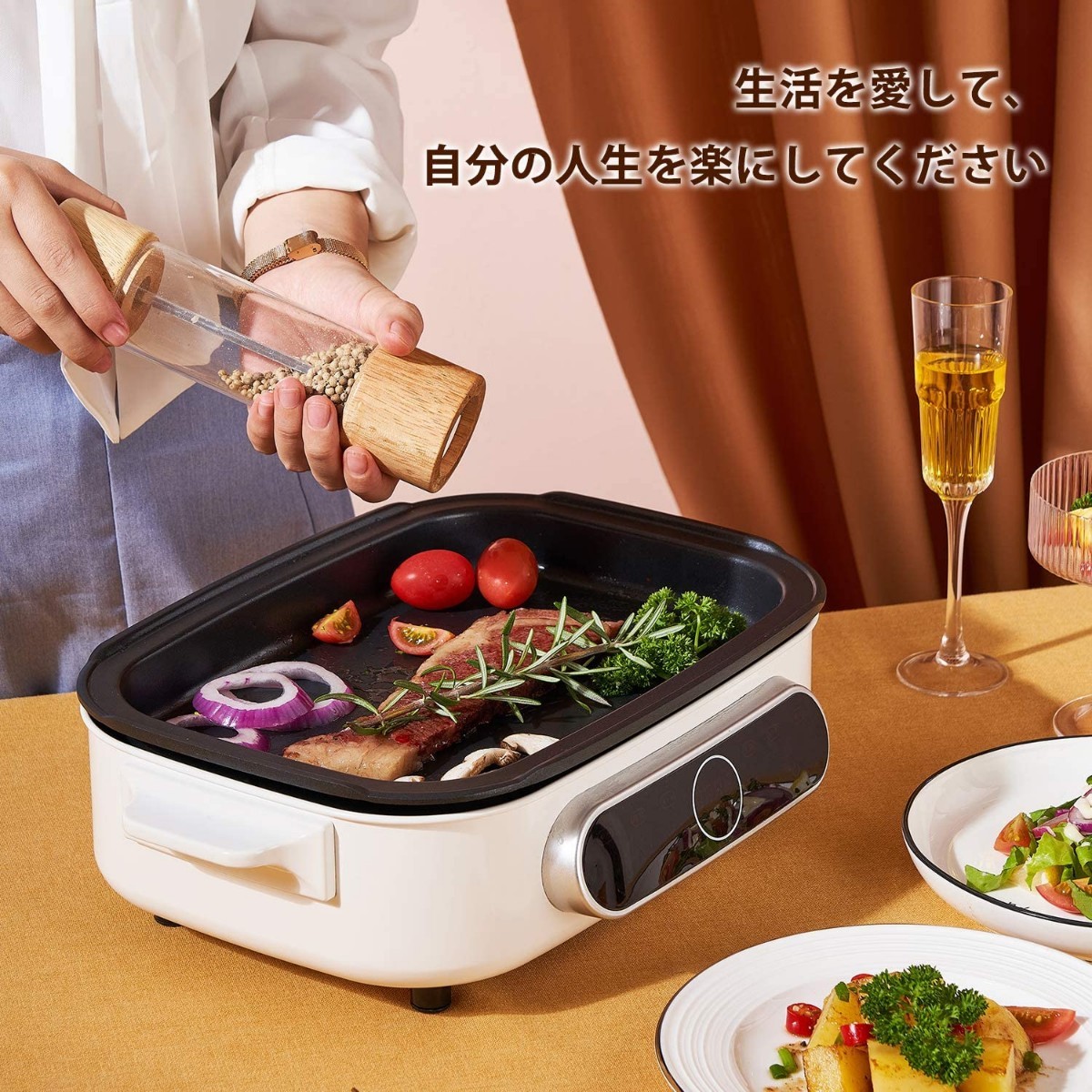 ☆GW特価sale☆ホットプレートたこ焼き器プレートマルチポット グリル鍋 焼肉 家電  白