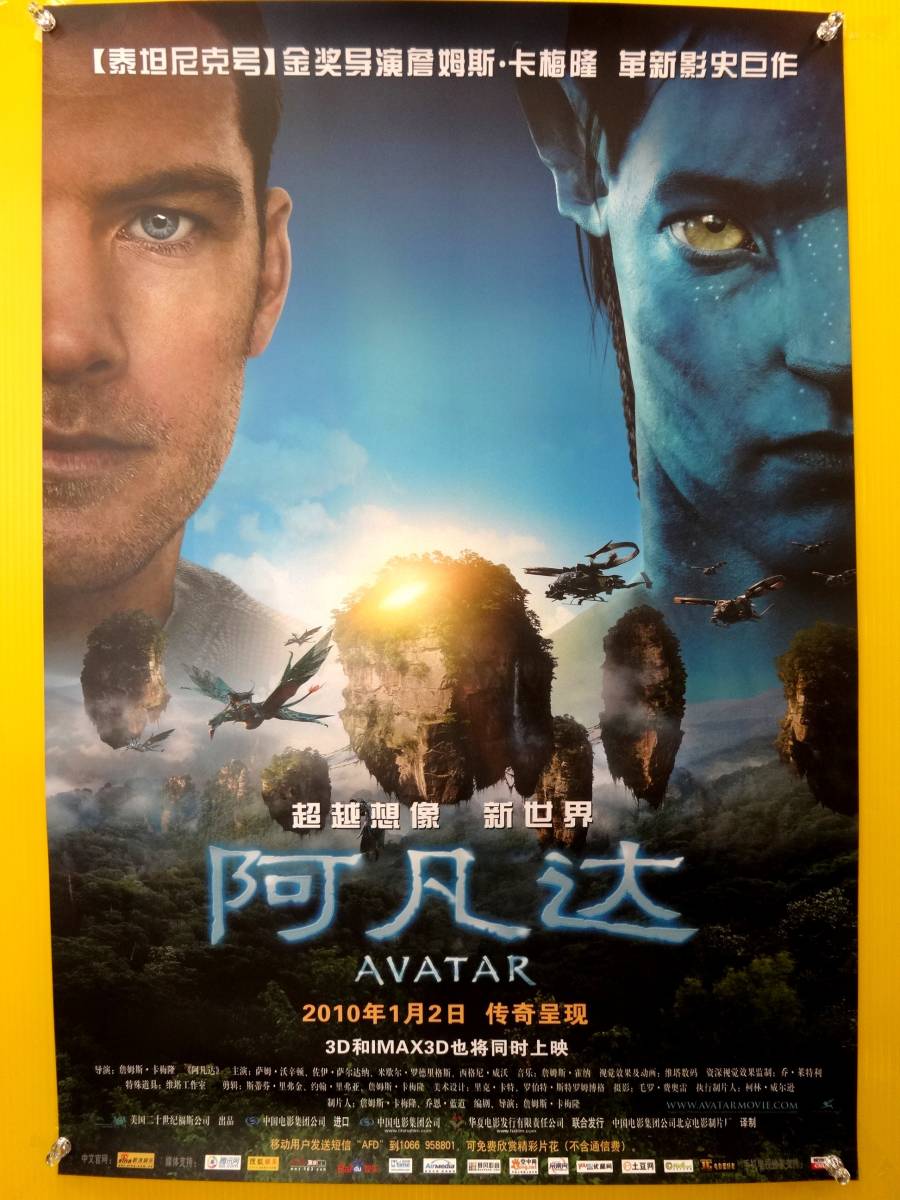 激レア！希少品！★ 世界興行収入歴代1位映画 ★『アバター』 ◇ 中国版・劇場版 大判ポスター！【約 50cm×70 cm】B-2_画像1