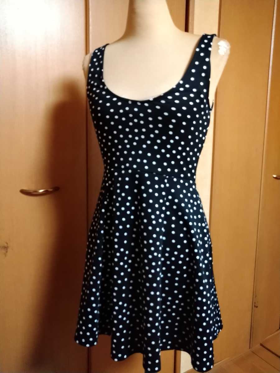 ヤフオク 404黒に水玉柄ノースリーブミニワンピース ヤフオク 404黒に水玉柄ノースリーブミニワンピース