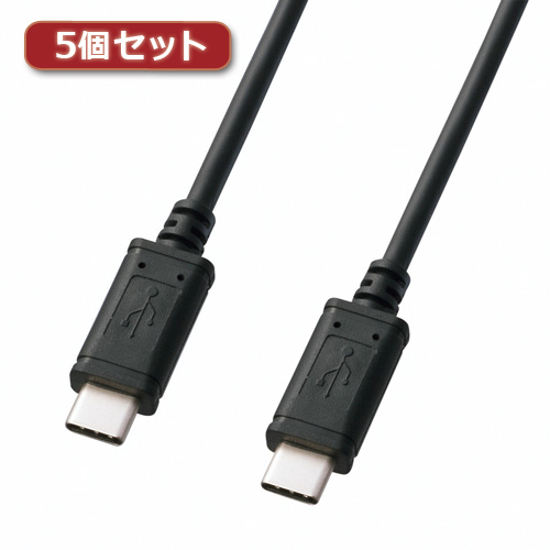 5個セット サンワサプライ USB2.0TypeCケーブル KU-CC20X5(l-4589452969050)