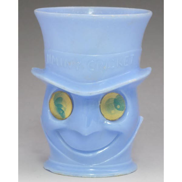  Disney ji minnie Pinocchio Vintage cup ( blue ) 1970 period plastic angle according to eyes . move 