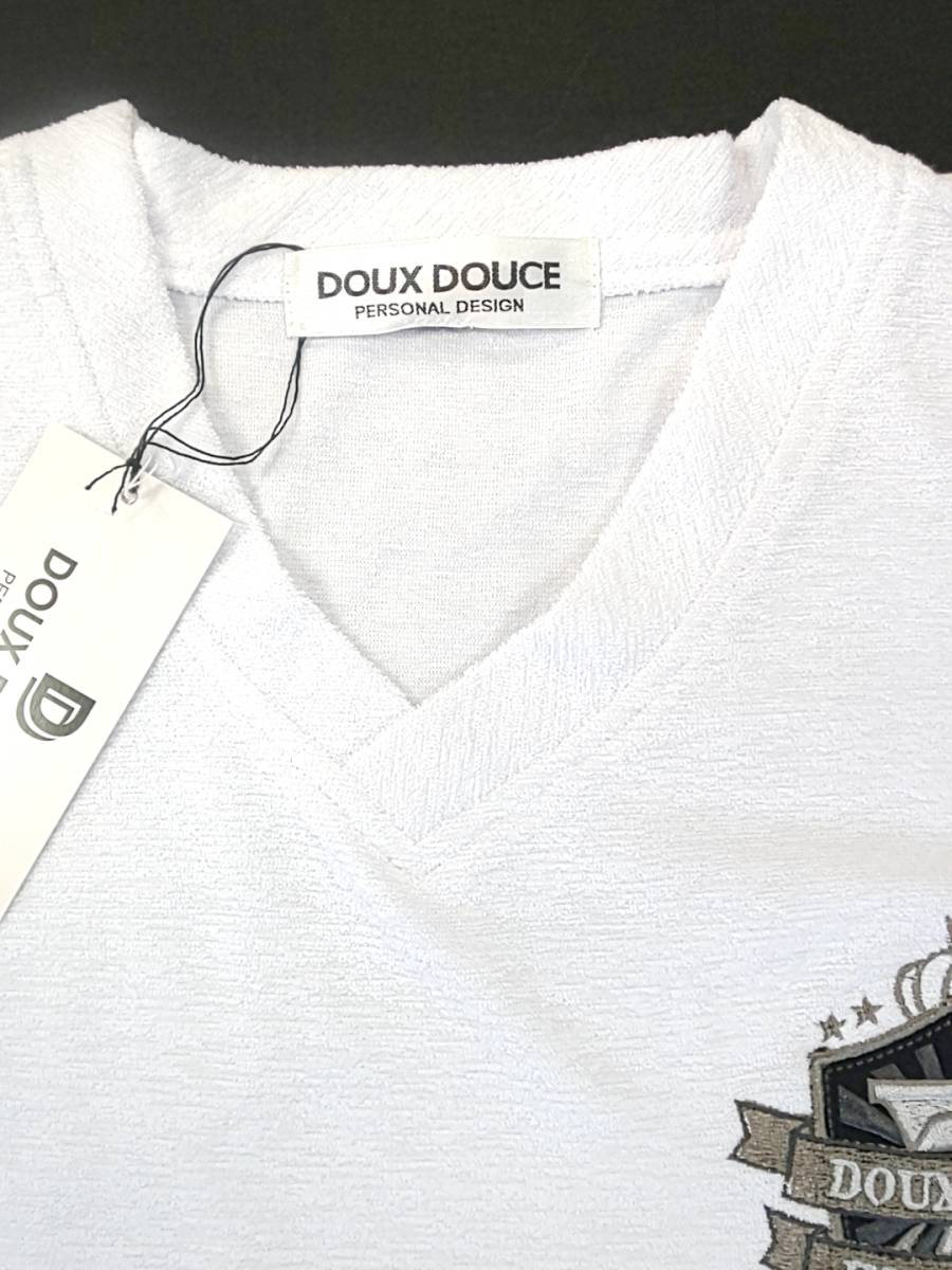 新品 SALE!! 特別価格!! 送料無料 DOUX DOUCE デュークス デューチェ 半袖 ショートパンツ 上下セット XLサイズ ビッグサイズ 白 310808S　_画像3