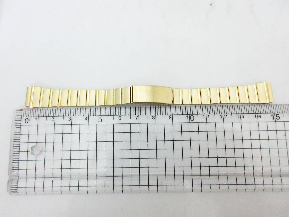 N1740(H)[ arm belt for clock ]Deluxe stainless steel SS* rug width 12mm/ total length approximately 16cm* Gold * change belt / band * unused *