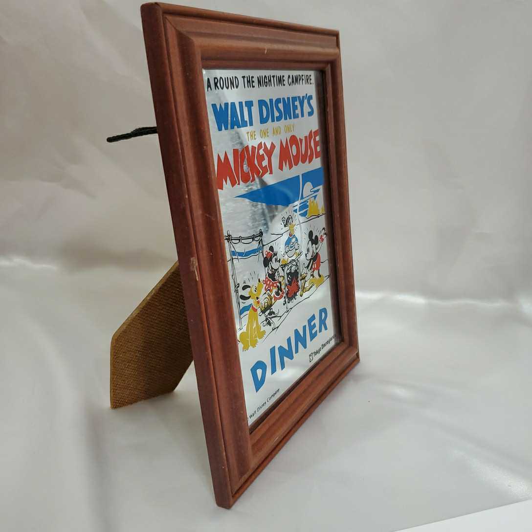 ディズニー パブミラー アートフレーム 1980年代 壁飾り 卓上 鏡 ミラー ミッキー マウス TDL 昭和 レトロ カフェ インテリア ヴィンテージ_画像4