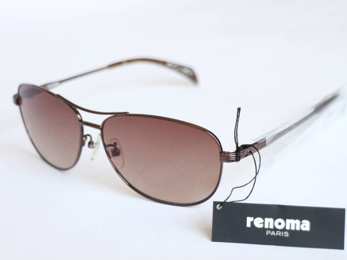  Renoma renoma Teardrop double Bridge 20-1134 2 Brown size 60 sunglasses new goods 