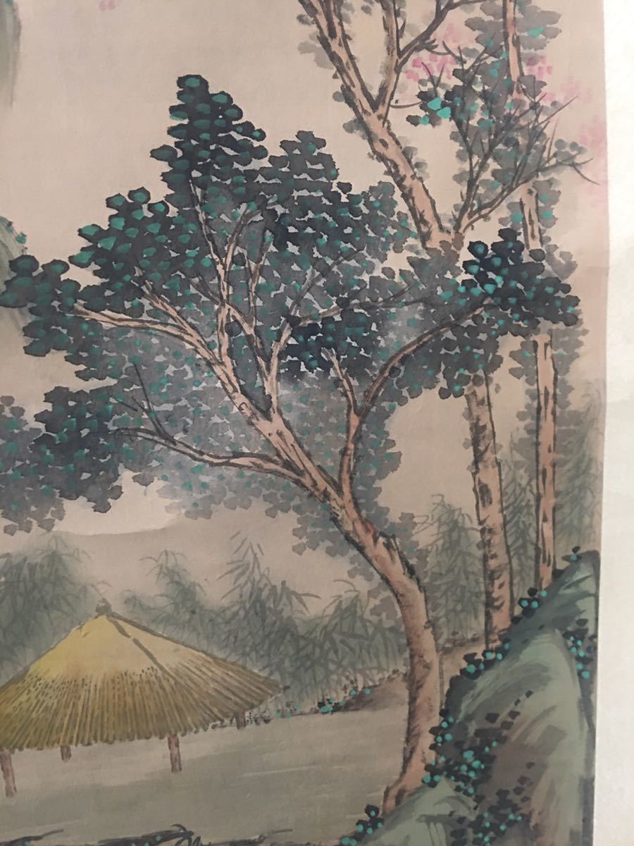 紙本 肉筆 掛軸 山水画 絵画 中国美術 美術品 紙本 肉筆 掛軸 山水画 絵画 中国美術 美術品