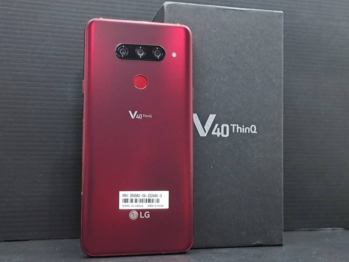 ☆新品同様☆ LG V40 ThinQ V405UA 6GB 64GB RED / レッド / Snapdragon 845 / スマホ 本体 / 日本語対応 Android 10 SIMフリー_画像1