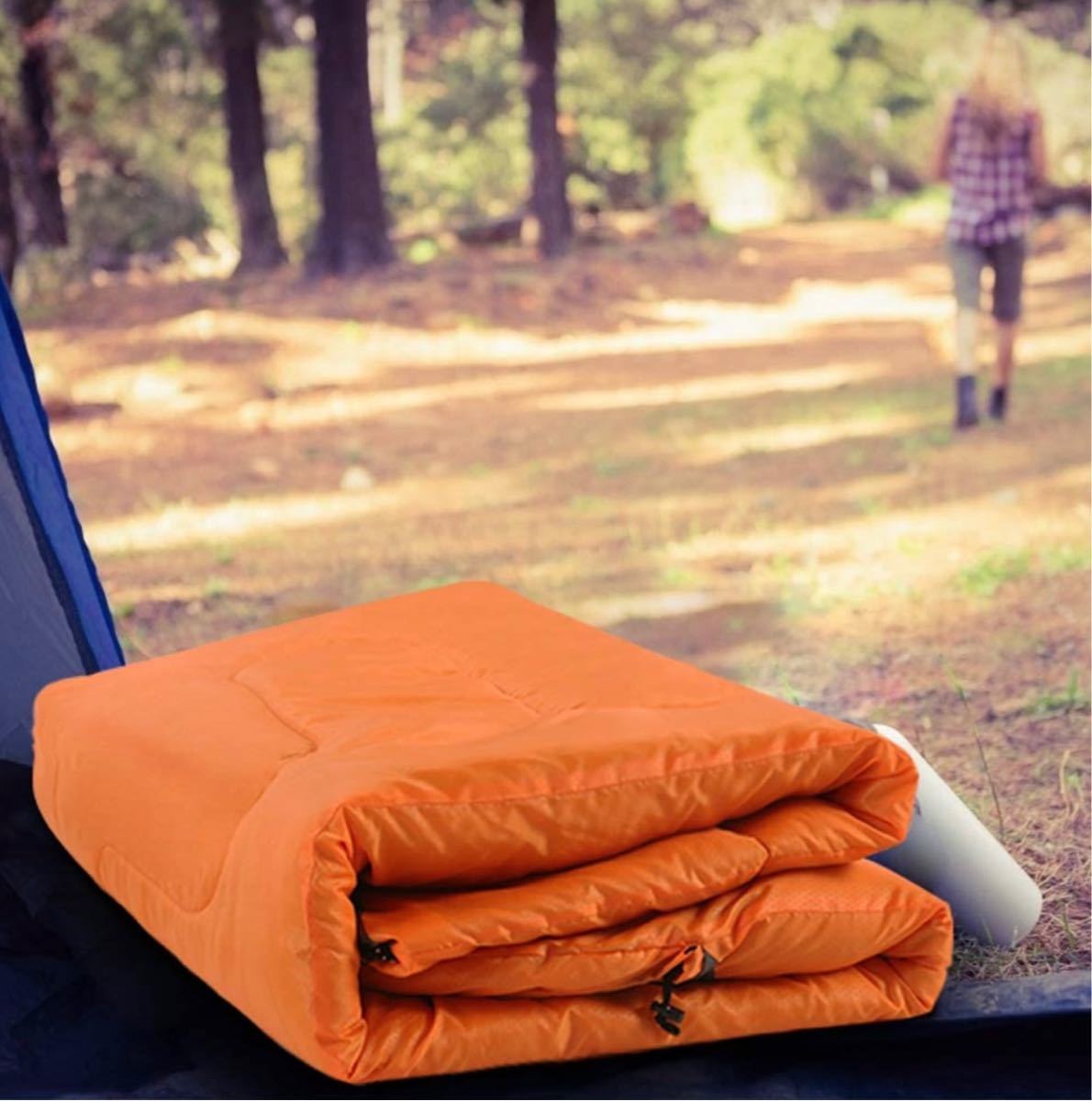 春夏秋の使用可能  封筒型寝袋 軽量 保温避難 1.35kg