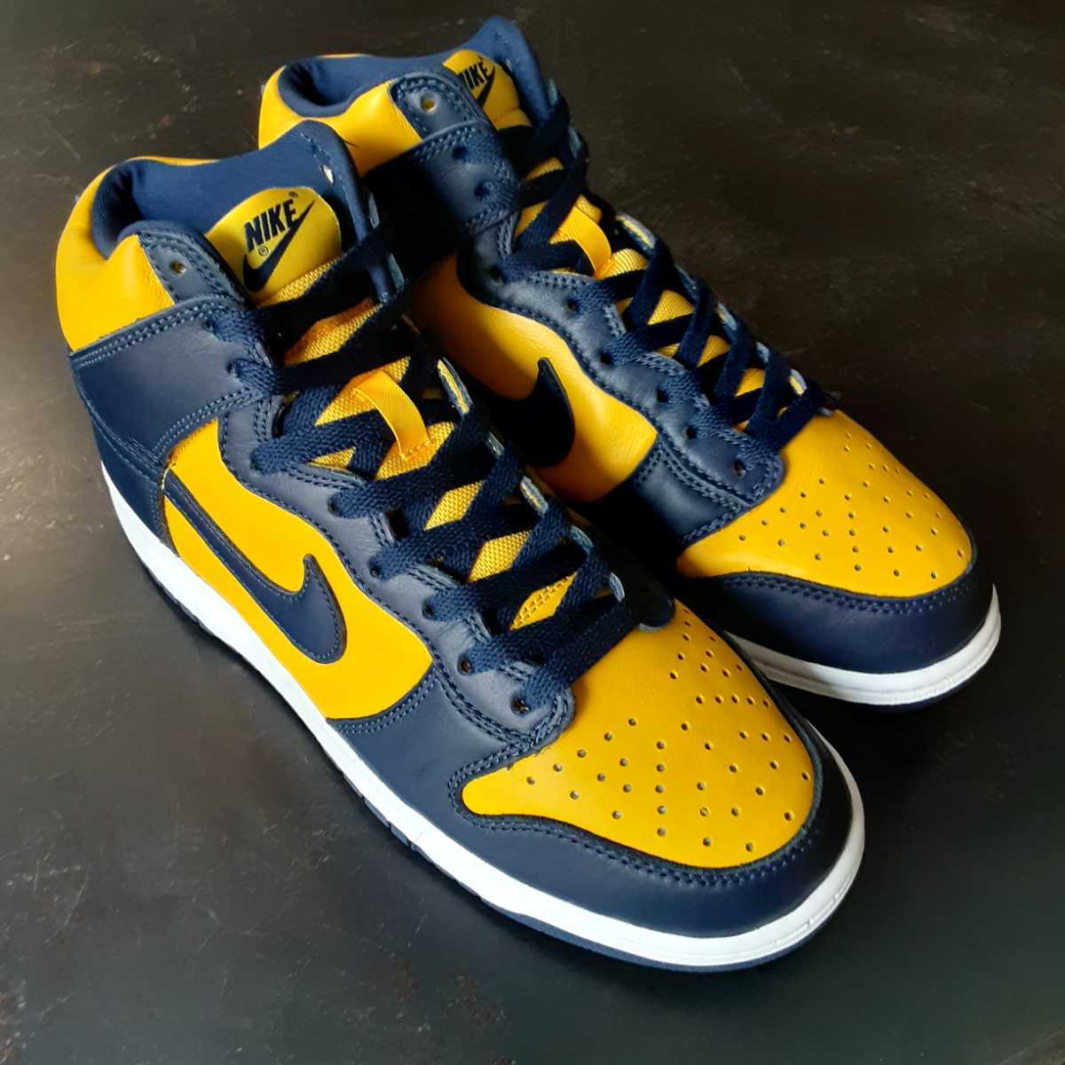 即決送料無料 26.5cm NIKE DUNK HIGH SP CZ8149-700 MICHIGAN NAVY YELLOW ナイキ ダンク ハイカット スペシャル ミシガン 紺黄_画像5