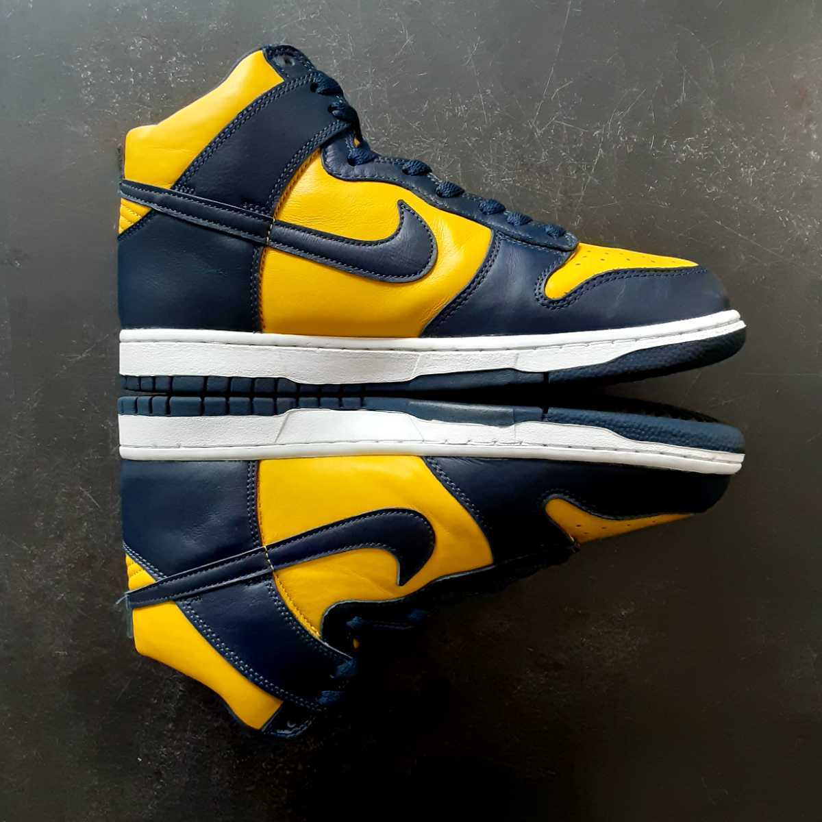 即決送料無料 26.5cm NIKE DUNK HIGH SP CZ8149-700 MICHIGAN NAVY YELLOW ナイキ ダンク ハイカット スペシャル ミシガン 紺黄_画像3