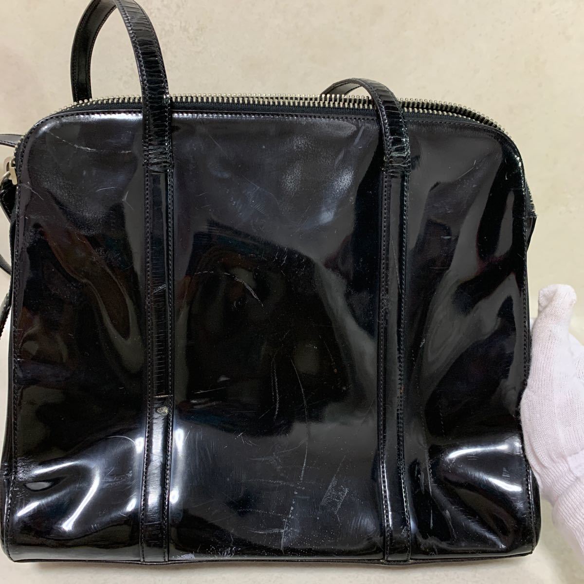 PRADA トートバッグ ハンドバッグ　エナメル