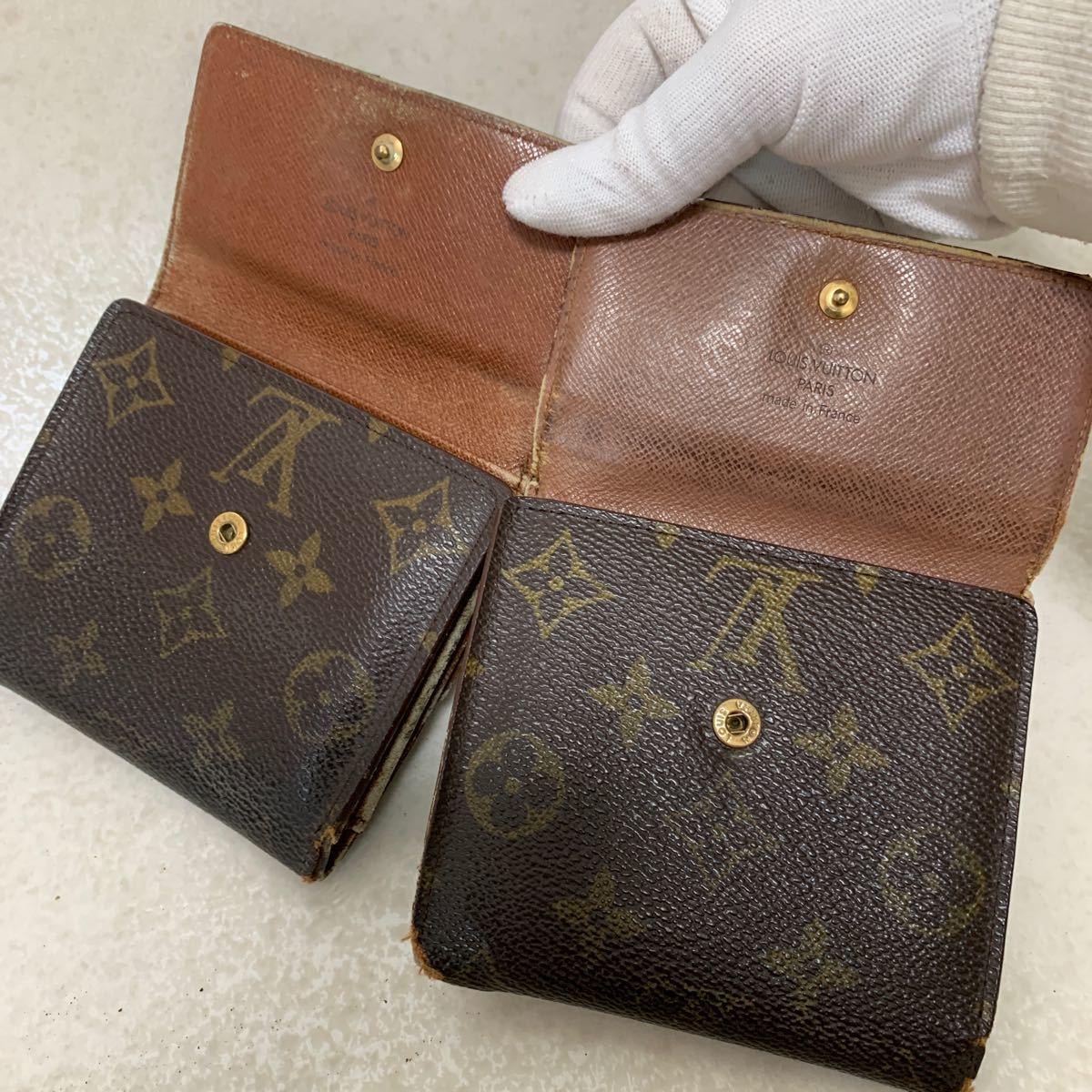 LOUIS VUITTON ルイヴィトン モノグラム 二つ折り財布 コインケース　二つセット