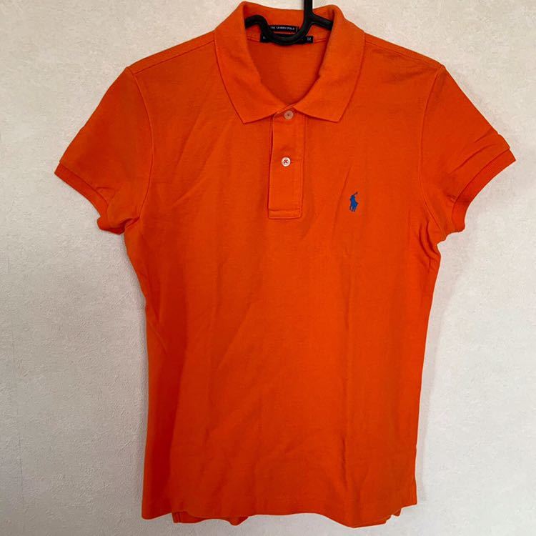  Ralph Lauren POLO RALPH LAUREN short sleeves shirt polo-shirt Logo embroidery orange series size M cotton 100% tops THE SKINNY POLO