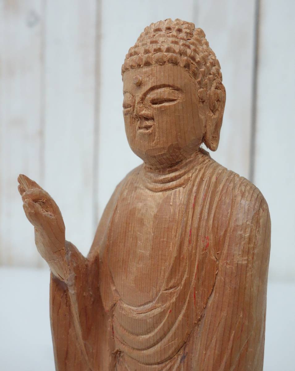 伝統工芸 工芸美術 仏教 *阿弥陀如来立像 仏像 佛像 飾像 *白木 無垢