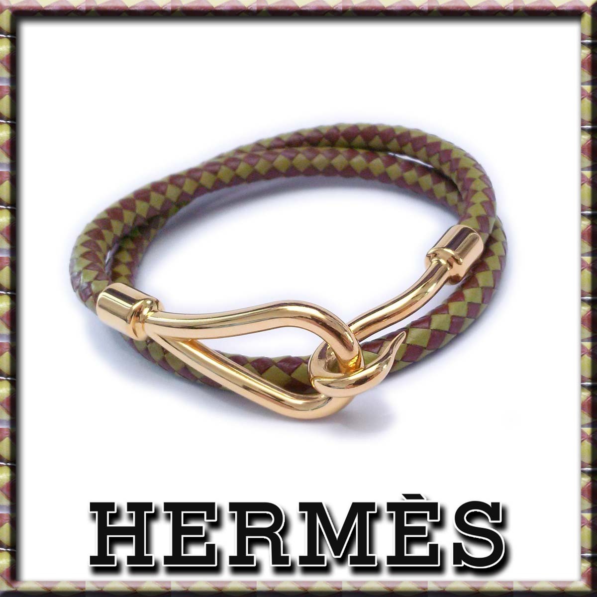 シンプルな HERMES Bracelet Goliath-編みこみレザー ブレスレット kPGJZ-m79844933104 はパラジウ