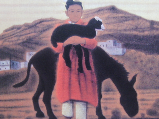 平山郁夫、エジプトの少女、希少画集画、新品高級額装付 平山郁夫、エジプトの少女、希少画集画、新品高級額装付 (平山