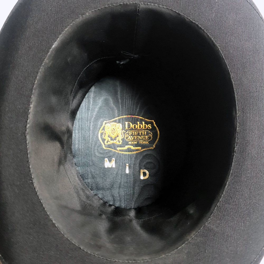 デッド! 30年代 DOBBS 57CM TOP HAT トップハット SILK シルク DEAD STOCK NOS NY USA ヴィンテージ 折り畳み可能 レア VINTAGE HAT BLACK_画像6