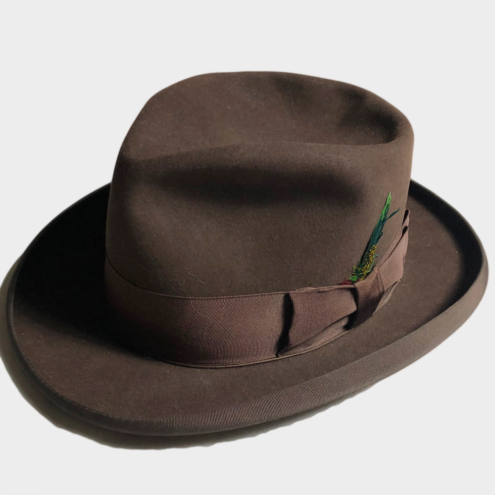 レア! 50年代 STETSON 58CM ST REGIS HOMBURG ホンブルグ セントリージス ステットソン VINTAGE HAT ヴィンテージ ハット ビーバー BROWN