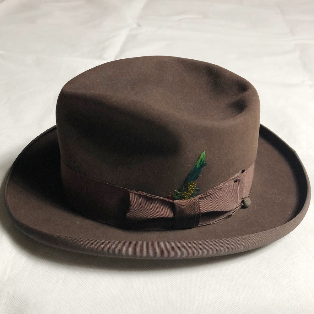 レア 50年代 STETSON 58CM ST REGIS HOMBURG ホンブルグ セントリージス ステットソン VINTAGE HAT ヴィンテージ ハット ビーバー BROWN