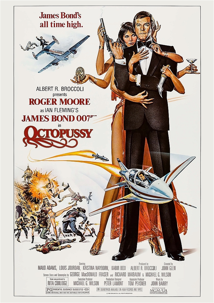 US版ポスター『007 オクトパシー』（Octopussy）1983年★ジェームズ・ボンド/ロジャー・ムーア/イアン・フレミング_ポスターサイズ：42cm × 29.7cm