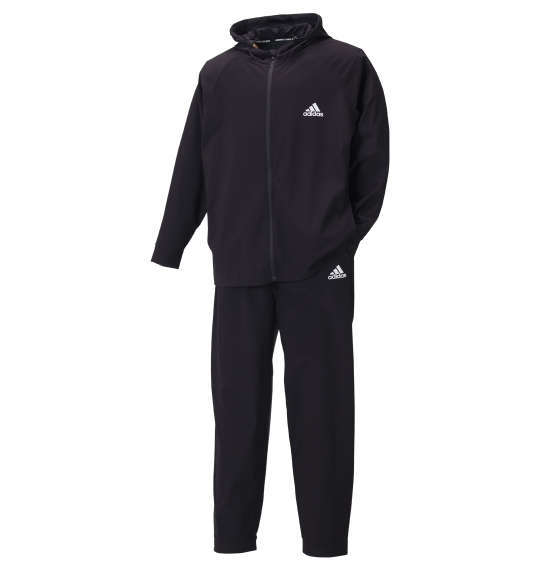 3325☆6L(ウエスト約135～145㎝対応)/adidasストレッチ・サウナスーツ上下セット/黒_画像1