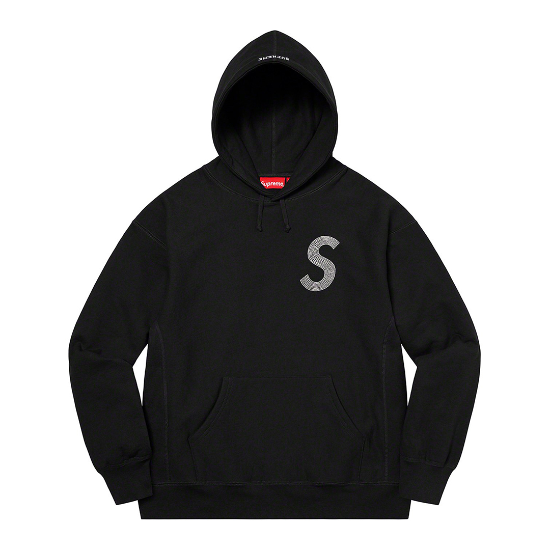 1402　Supreme Swarovski S Logo Hooded Sweatshirt　Black XL　シュプリーム　スワロフスキー　Sロゴ　パーカー　黒　XL　2021SS_画像3