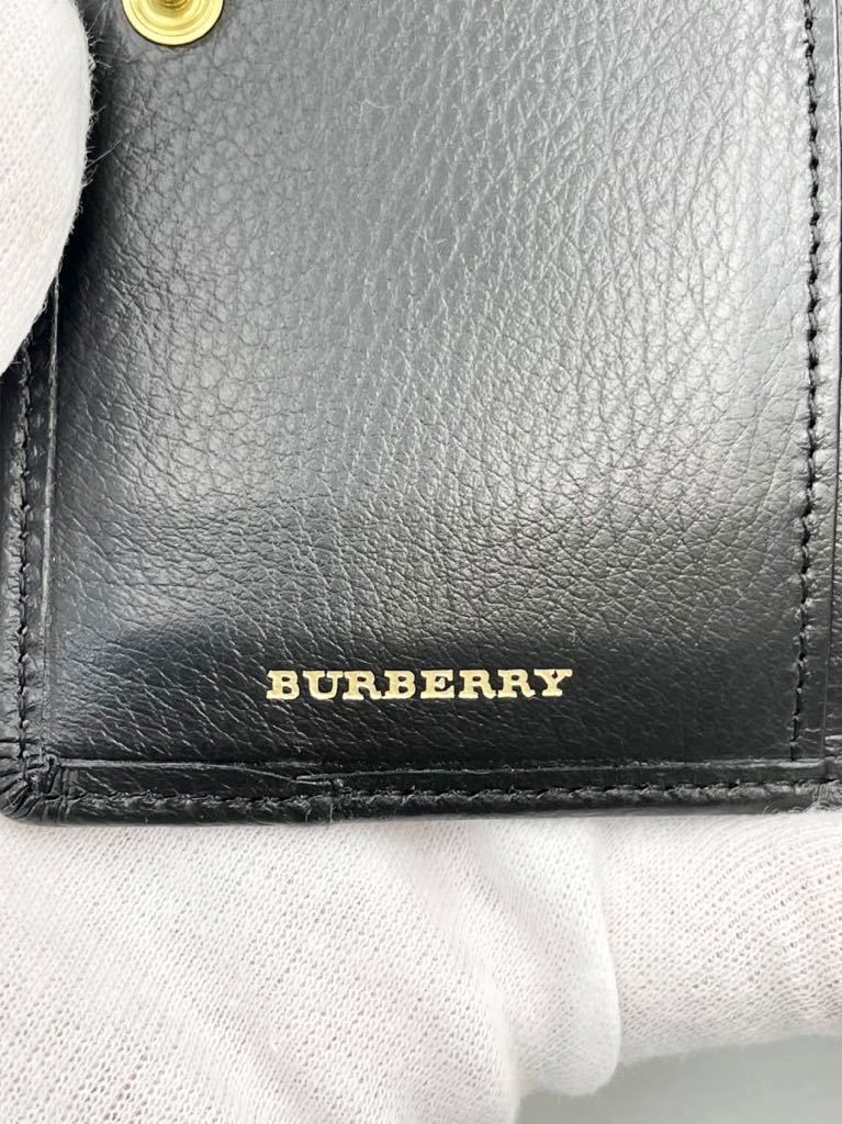 バーバリー 三つ折り財布 ブラック×エナメル 小銭入れ付き 未使用品 二つ折り財布 メンズ BURBERRY 長財布 レディースの画像6