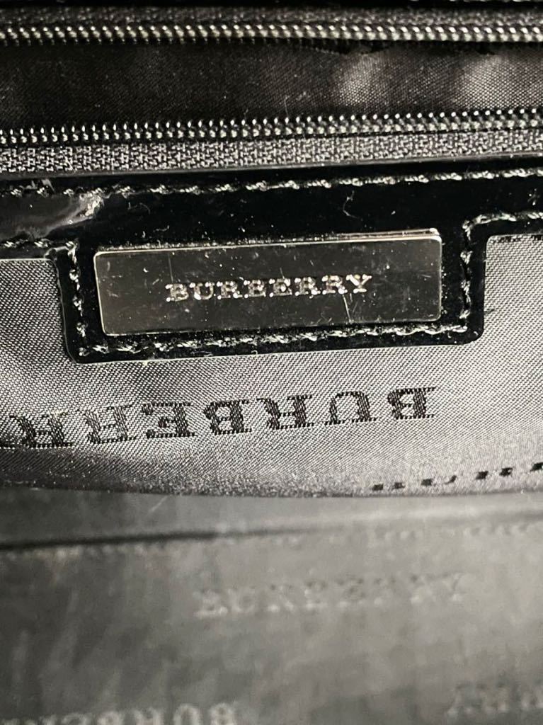 バーバリー　ハンドバッグ　ブラック　エナメル　極美品　カバン　レディース　ビジネスバッグ　ショルダーバック BURBERRY トートバッグ 