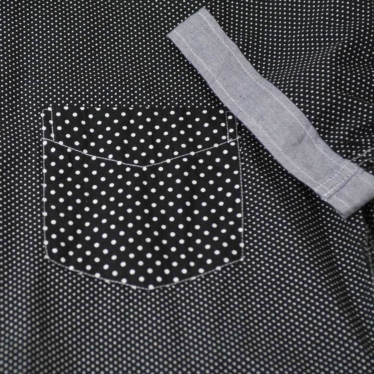  old clothes * Beams Heart short sleeves shirt black dot polka dot L xwp