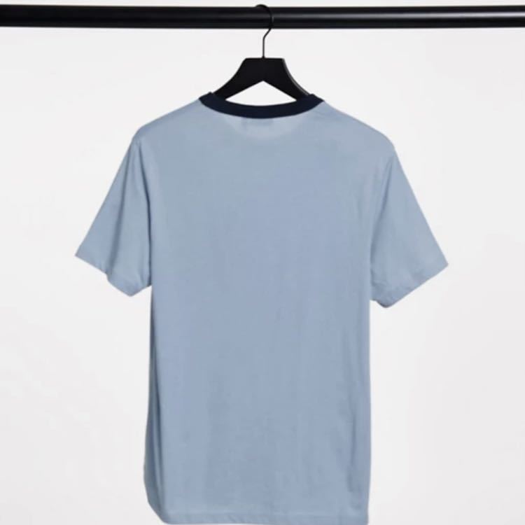 メンズ リンガーネックTシャツ ブルー Sサイズ 送料無料　新品 ポケットTee クルーネック　セール激安オススメシンプルTEE_画像2