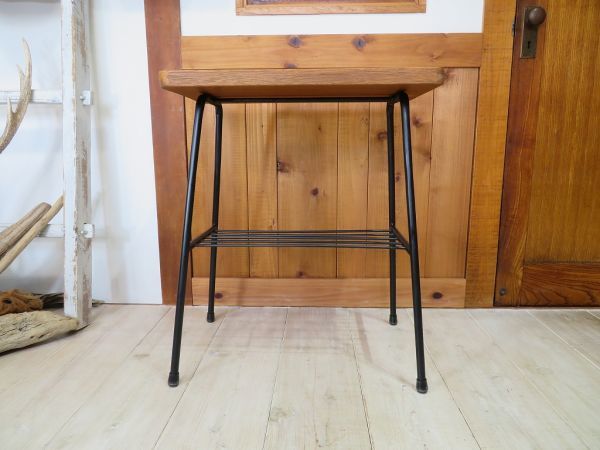 [ maintenance ending /1970 period ] work desk for searching = retro / antique / Vintage / kitchen table / decoration pcs / store furniture / wooden / iron /B0425