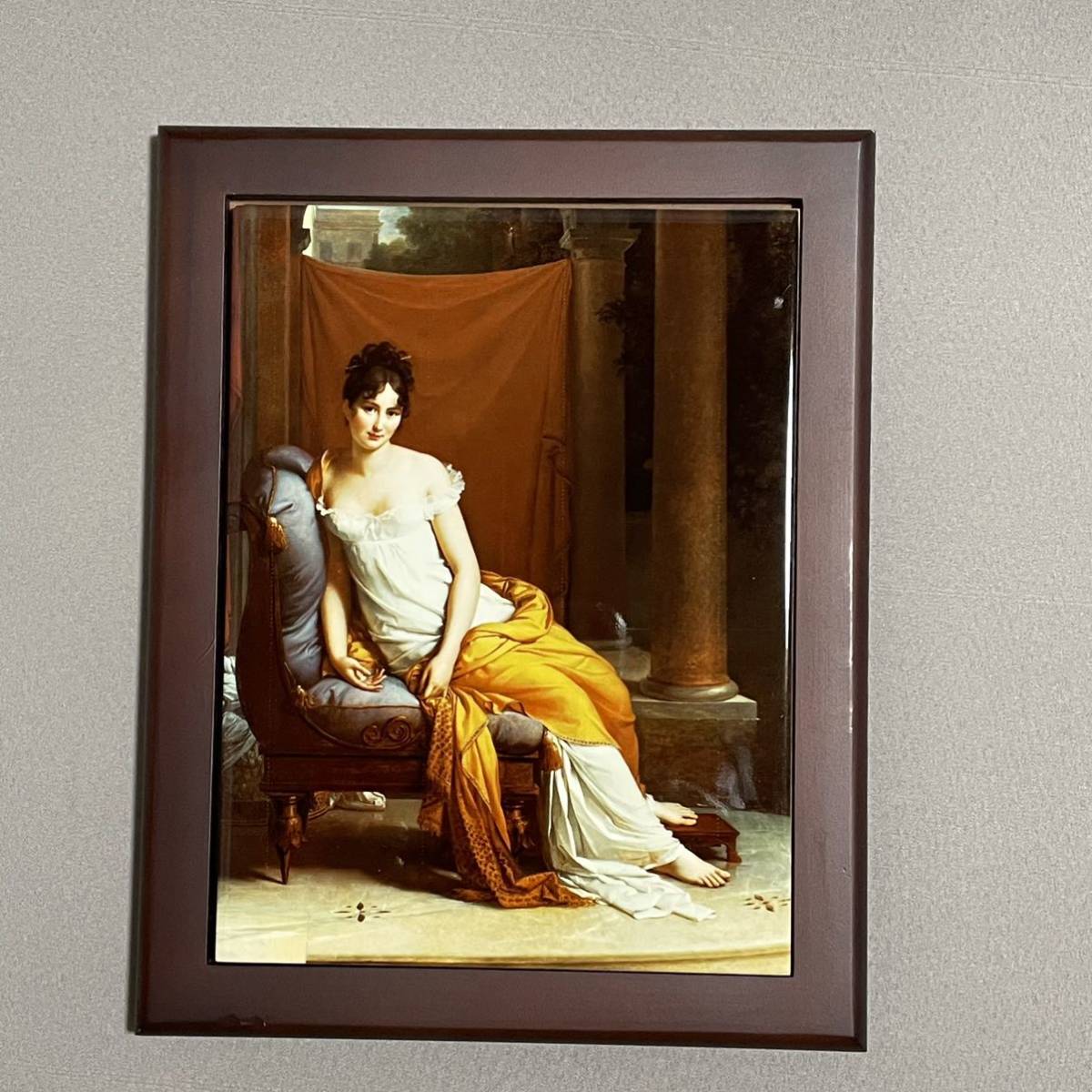 レカミエ夫人、ジュリエット・レカミエの肖像　フォトタイル木製フレーム付き_画像1